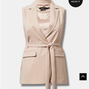 Torrid Size 2 Studio Longline Belted Blazer Vest
